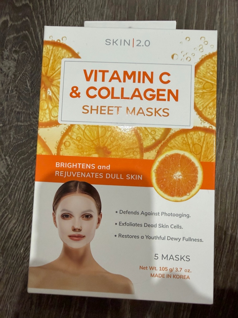 Skin Vitamin C & Collagen Sheet Masks — Brightening Orange